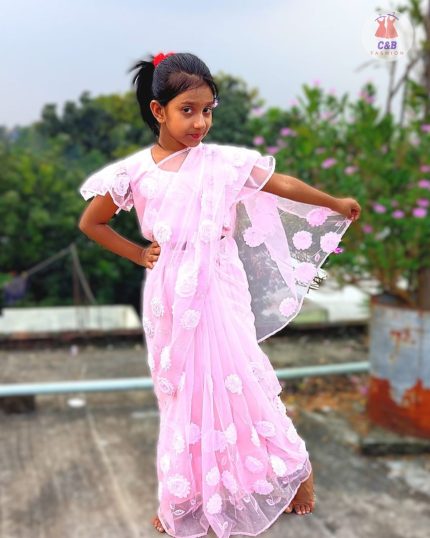 নেট সিকোয়েন্স রেডি শাড়ী