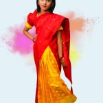 জামদানী কন্টাস্ট লাল-হলুদ